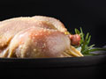 chicken in cast iron roasting pan