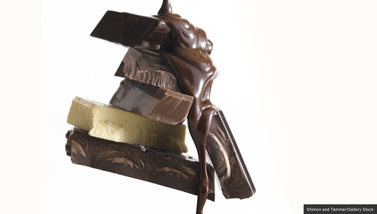 chocolate drizzled over chocolate