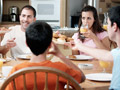 family eating breakfast