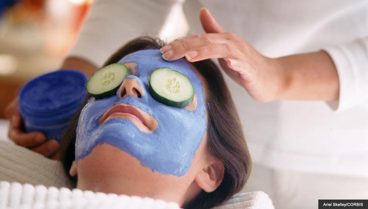 Facial at a health spa