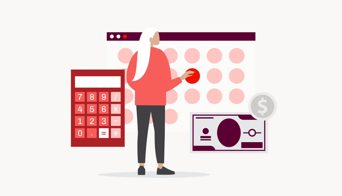 Una mujer frente a una computadora y un libro de finanzas Una mujer frente a una computadora y un libro de finanzas