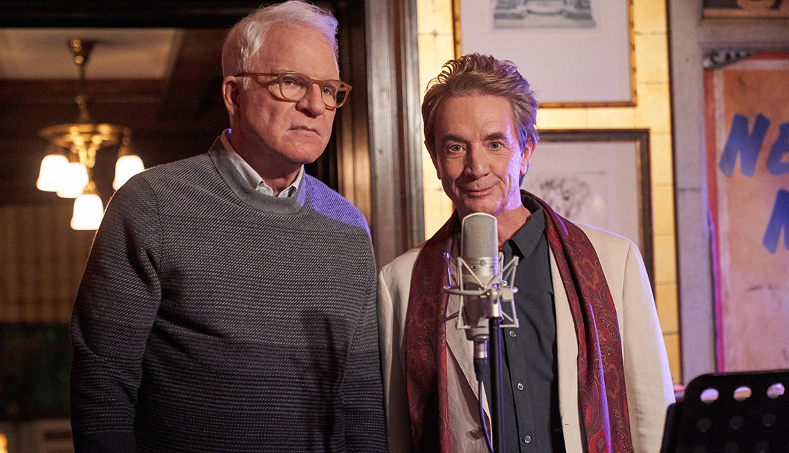Steve Martin and Martin Short in a scene from Season 2 of Only Murders In The Building