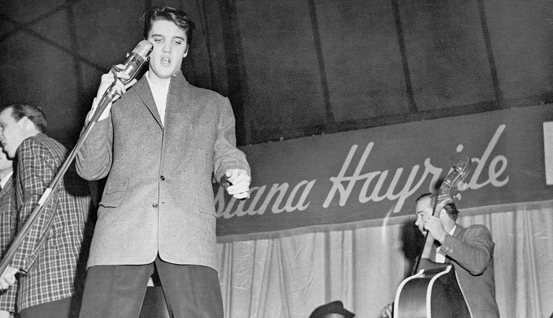 elvis presley performs on stage