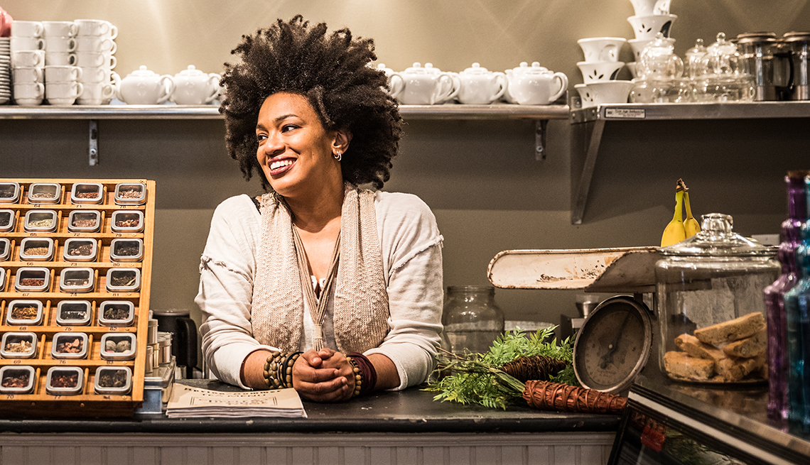 Portrait of small business owner with natural curls