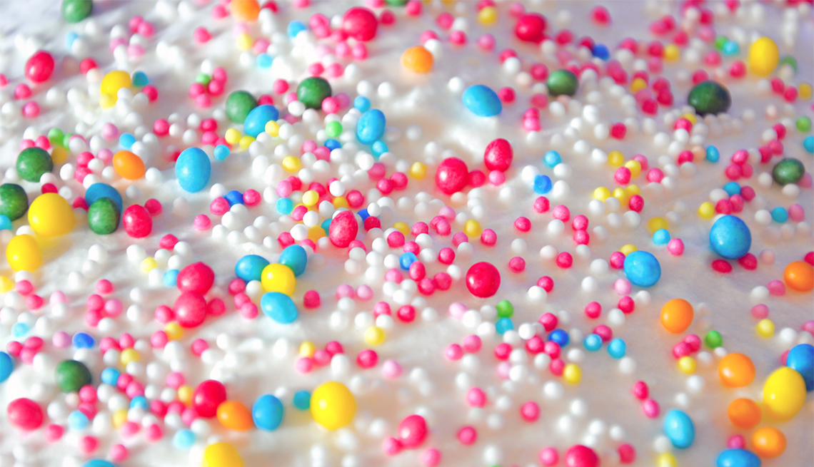 Cake covered with white icing