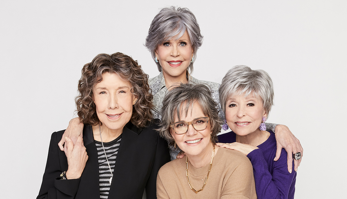 (De izquierda a derecha) Lily Tomlin, Jane Fonda, Sally Field y Rita Moreno.