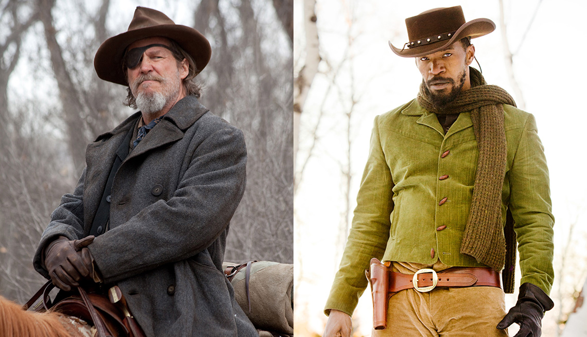Jeff Bridges en "True Grit" y Jamie Foxx en "Django Unchained".