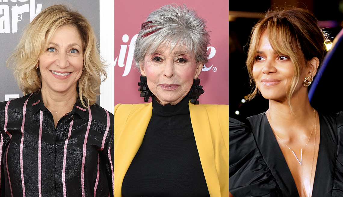 (Izquierda a derecha) Edie Falco, Rita Moreno y Halle Berry