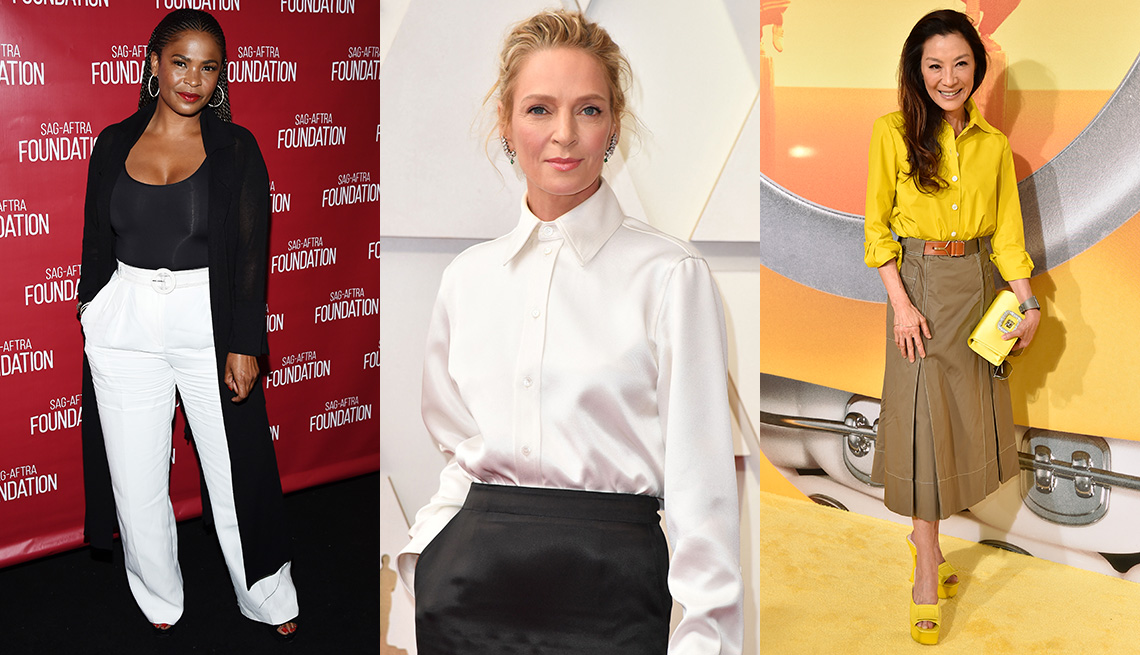 (Izquierda a derecha) Nia Long, Uma Thurman y Michelle Yeoh.