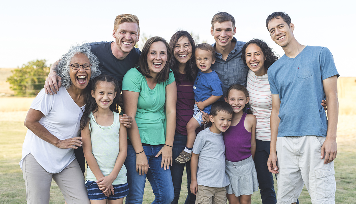 Grupo de familia multigeneracional 