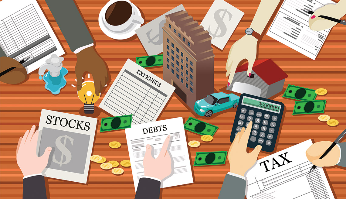 Ilustración que muestra muchas manos trabajando para ahorrar para la jubilación