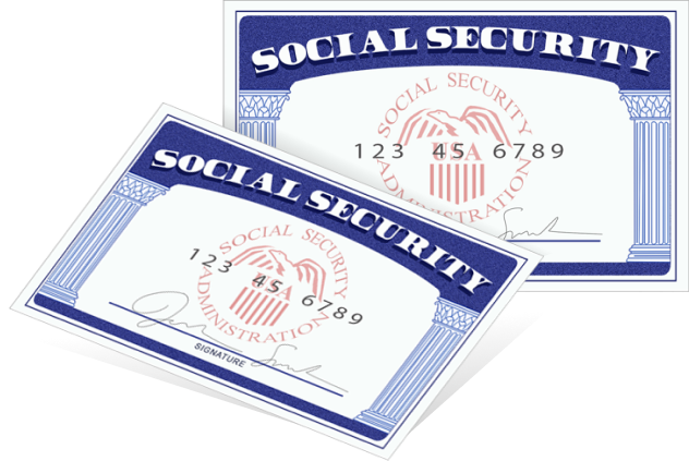 Tarjetas del Seguro Social superpuestas Tarjetas del Seguro Social