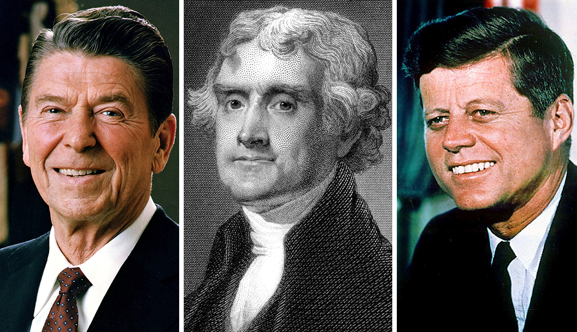 Ronald Reagan, Thomas Jefferson y John F. Kennedy Ronald Reagan, Thomas Jefferson y John F. Kennedy