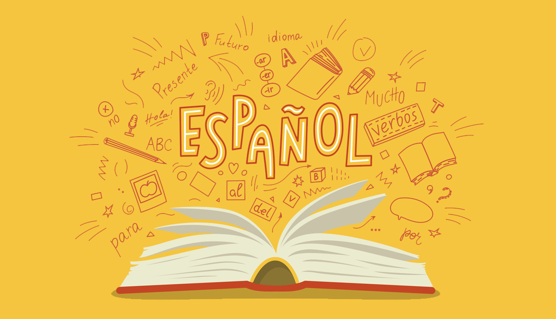 Gráfica de libro abierto con la palabra español escrita encima Gráfica de libro abierto con la palabra español escrita encima