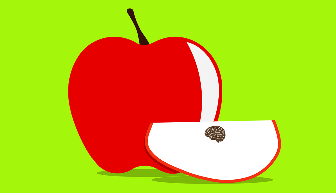 Ilustración de una manzana a la que le cortaron una rebanada Ilustración de una manzana a la que le cortaron una rebanada