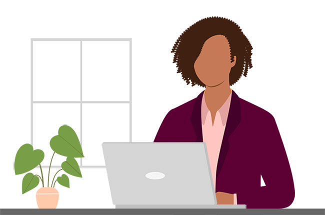 Lady with laptop hero img